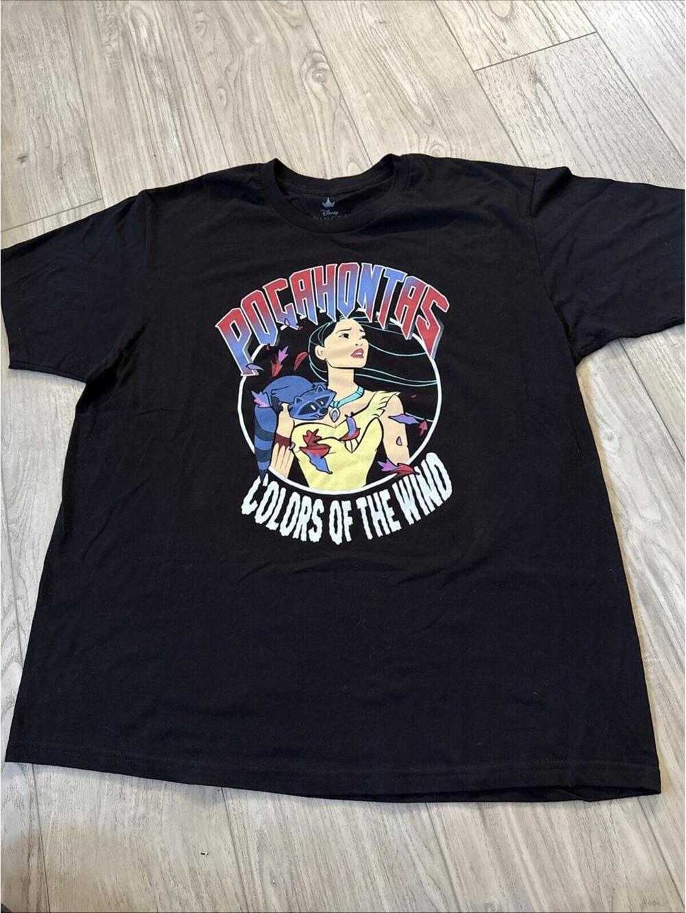 Hot Topic Disney Pocahontas Shirt Colors Of The Wind Black Shirt XL